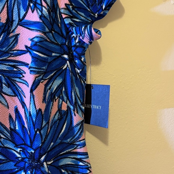 Ellen Tracy Blue Floral Mini Dress - Picture 2 of 5